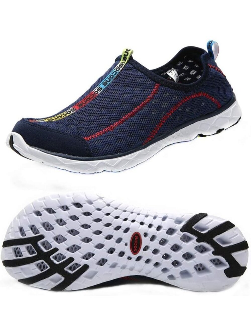 Mens Navy Mesh Quick Drying Aqua Water Shoes Breathable Athletic Water Shoes